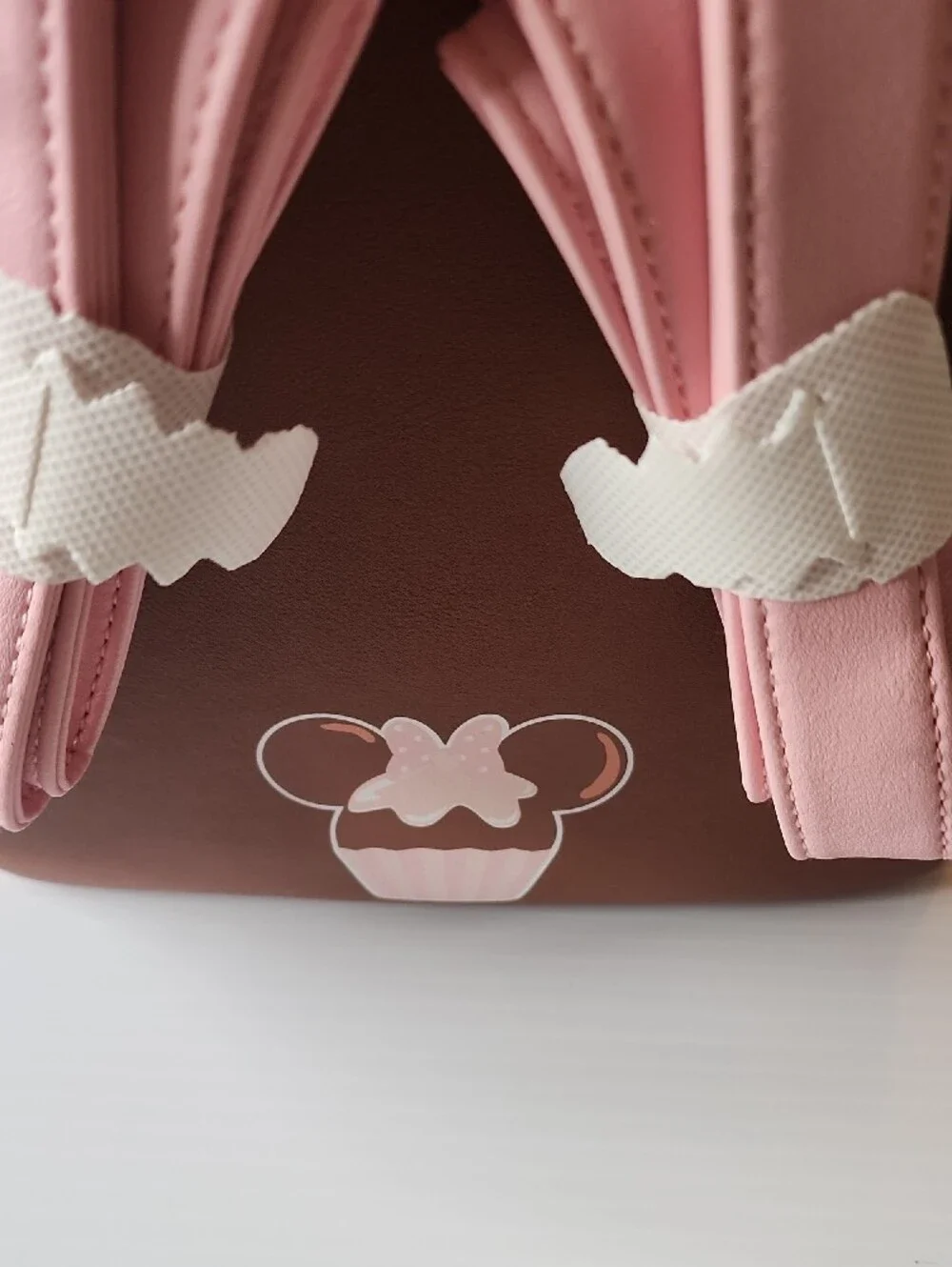 Loungefly Pink Minnie Cupcake Backpack with Bow. NWT